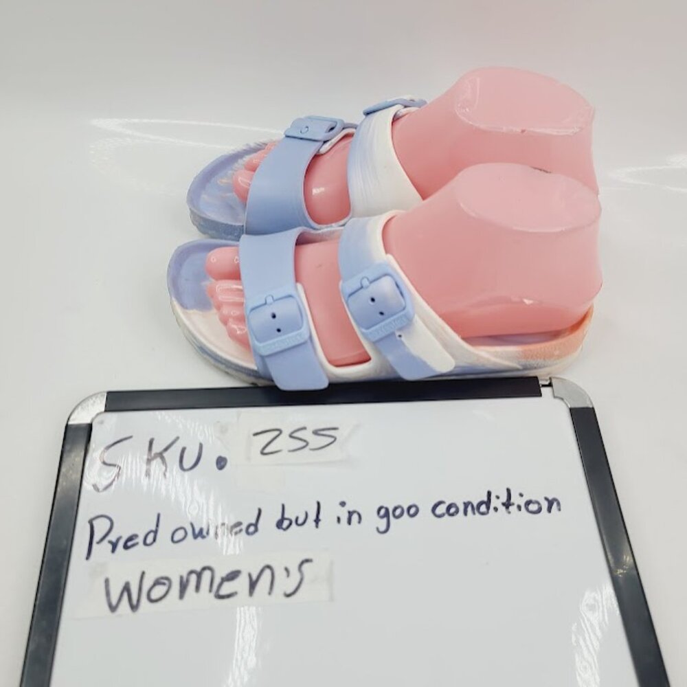 Birkenstock Women's Skyblue Coral Arizona Dual Strap Slide‎ Sandal Size 5 - Picture 7 of 7